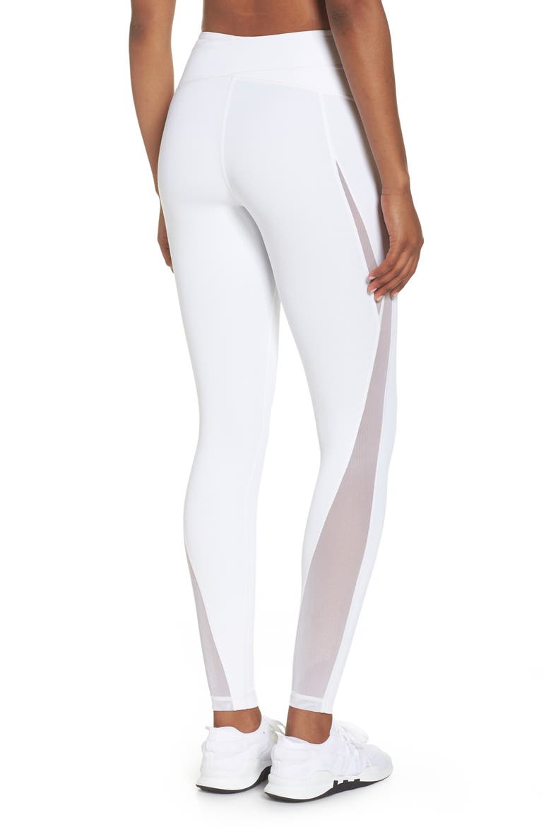 High Waist V-Back Ankle Leggings, Alternate, color, WHITE
