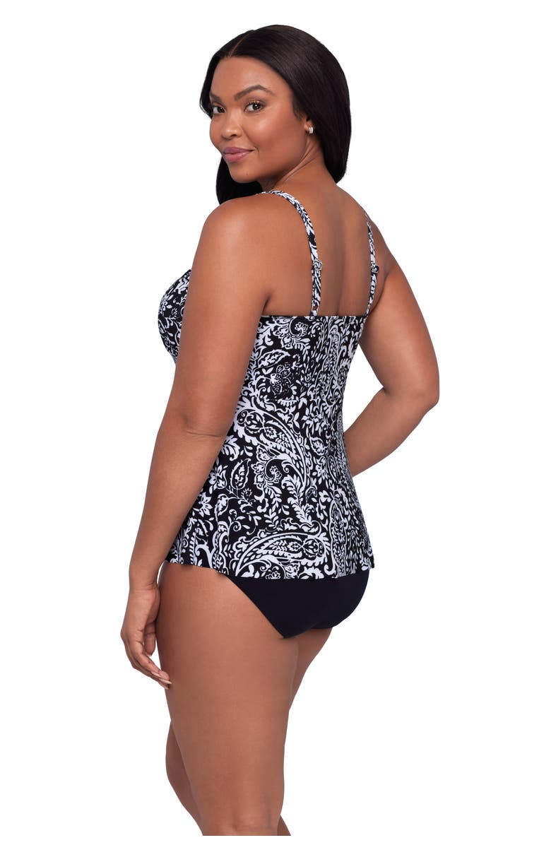 Trimshaper Terri Adjustable Neckline Tankini Swimsuit Top, Alternate, color, Boho Classic