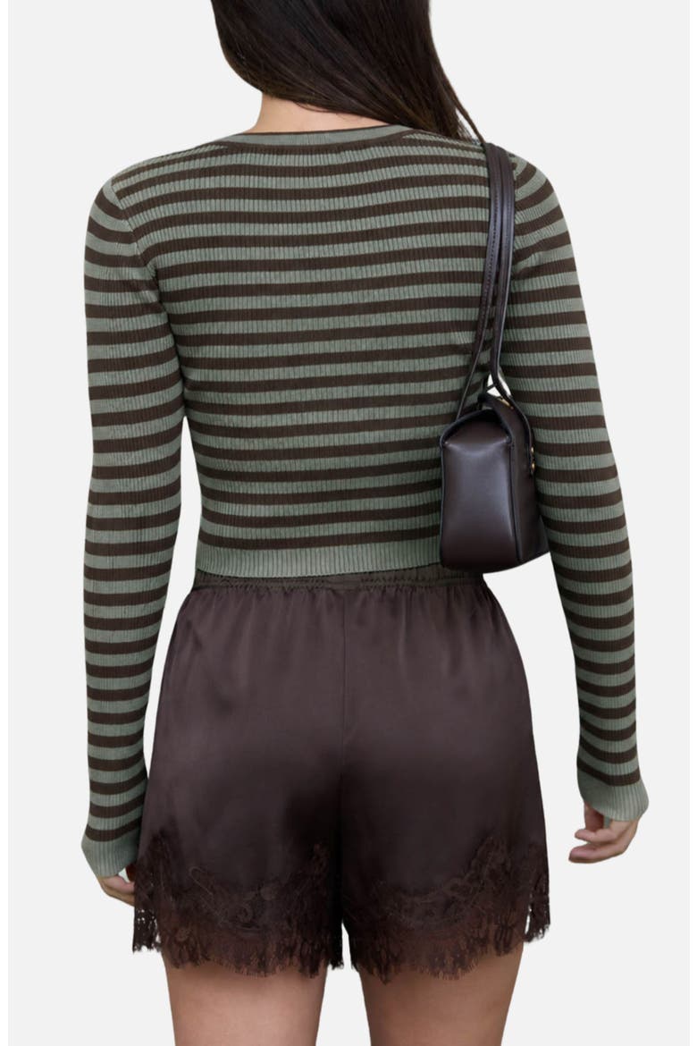 Striped Cropped Ribbed Sweater, Alternate, color, LIGHT OLIVE