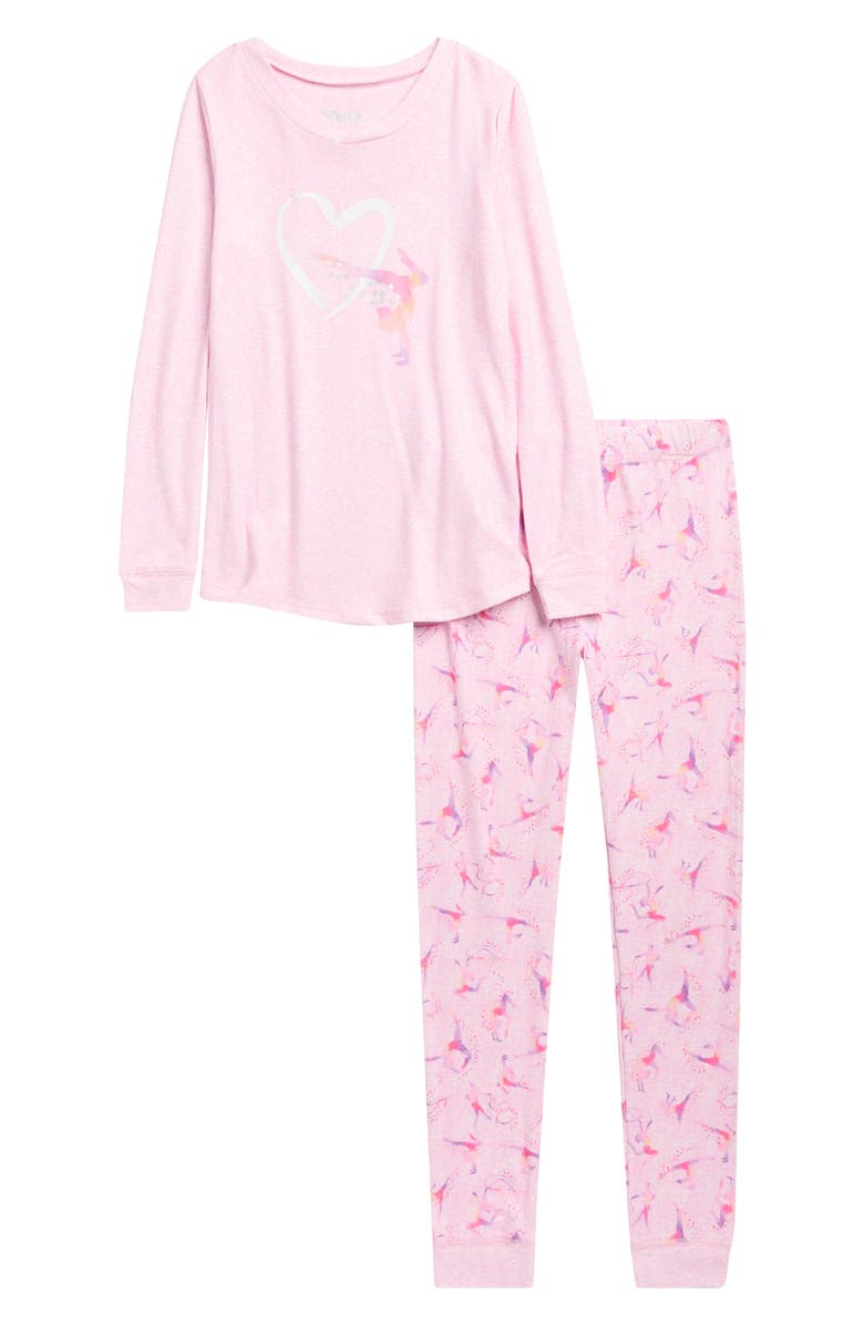 SLEEP ON IT Kids' Gymnastics Fitted Long Pajamas, Main, color,