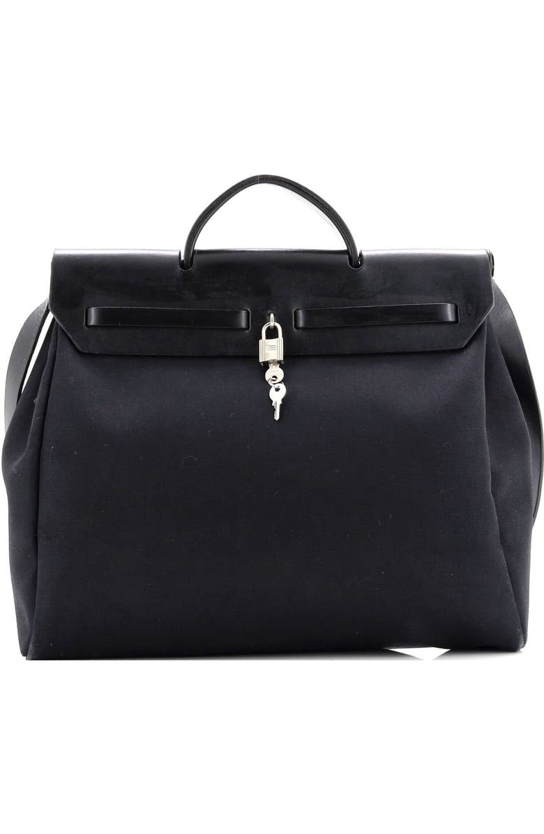 Pre-Owned Hermes Herbag Zip Leather and Toile 39, Alternate, color,