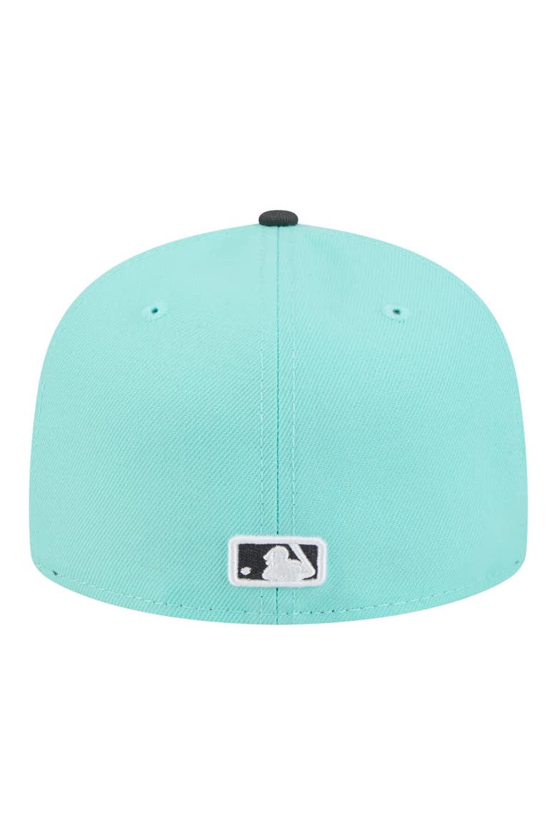 Men's New Era Turquoise/Charcoal Detroit Tigers Two-Tone Color Pack 59FIFTY Fitted Hat, Alternate, color, Turquoise