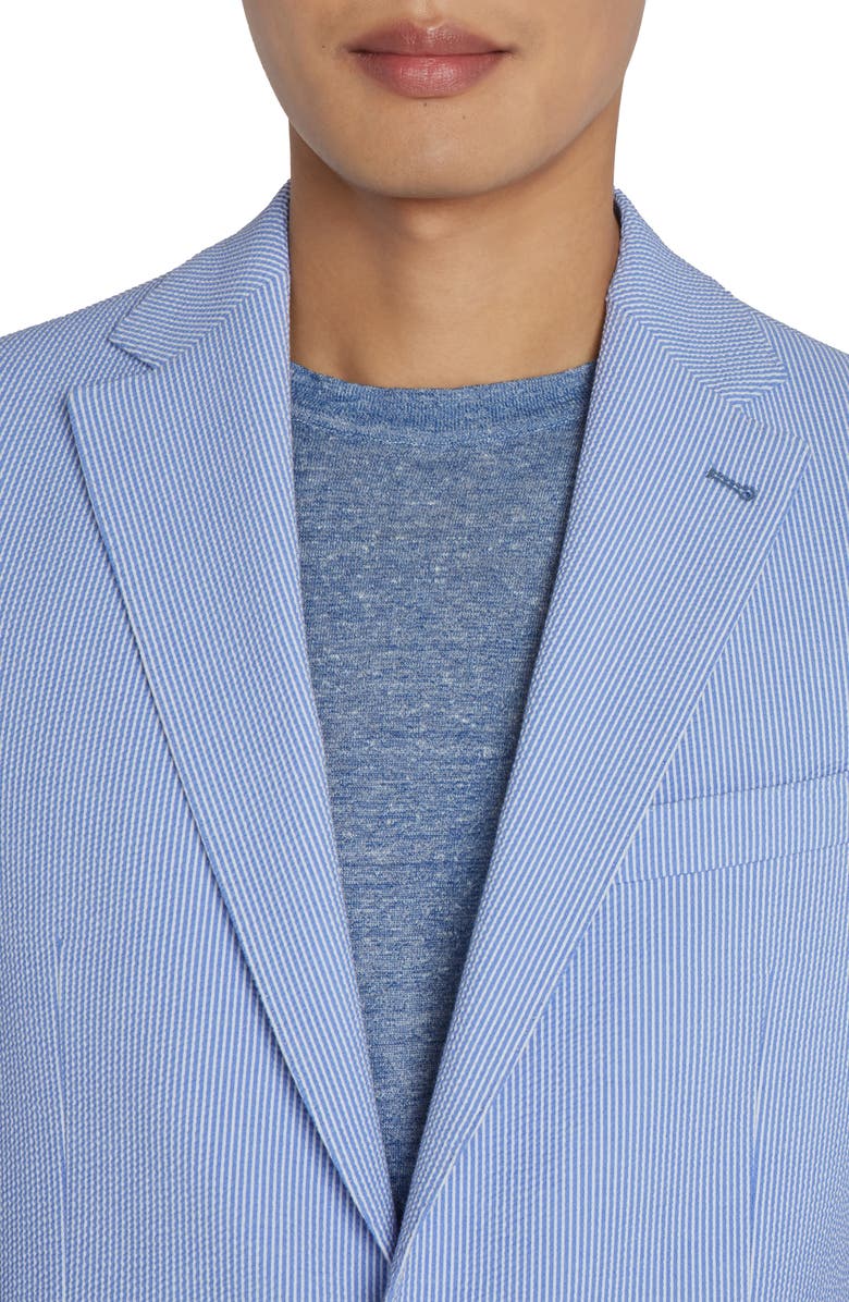 Jack Victor Morton Stripe Soft Construction Seersucker Sport Coat, Alternate, color, 