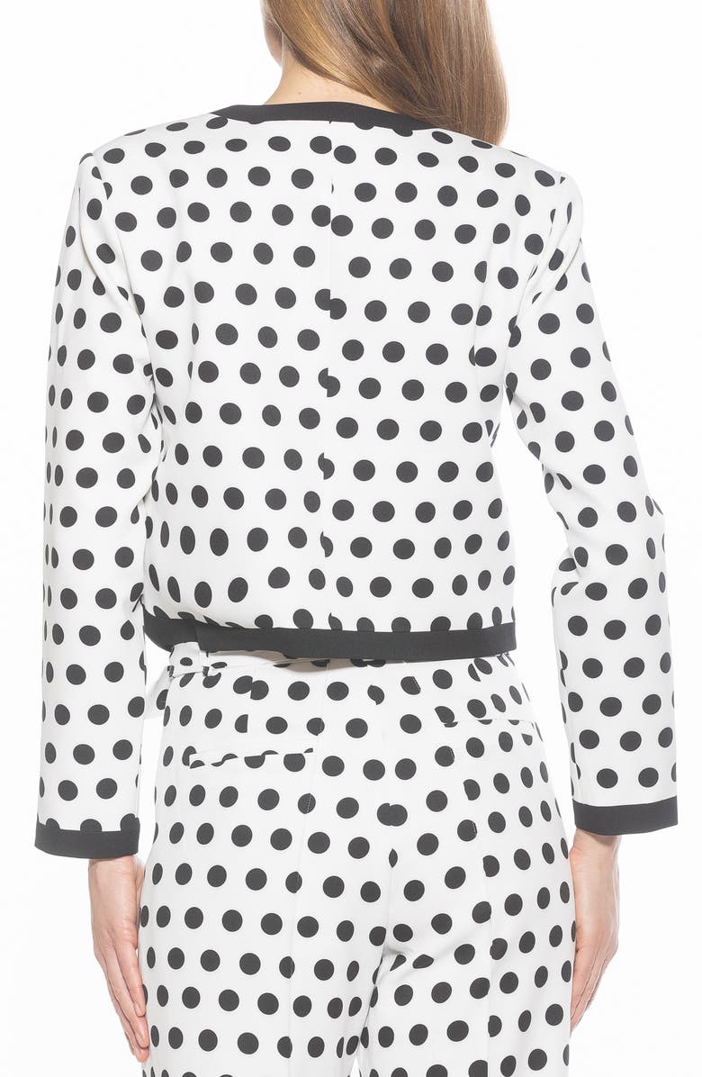 Alexia Admor Rose Jacket, Alternate, color, Black White Polka Dots