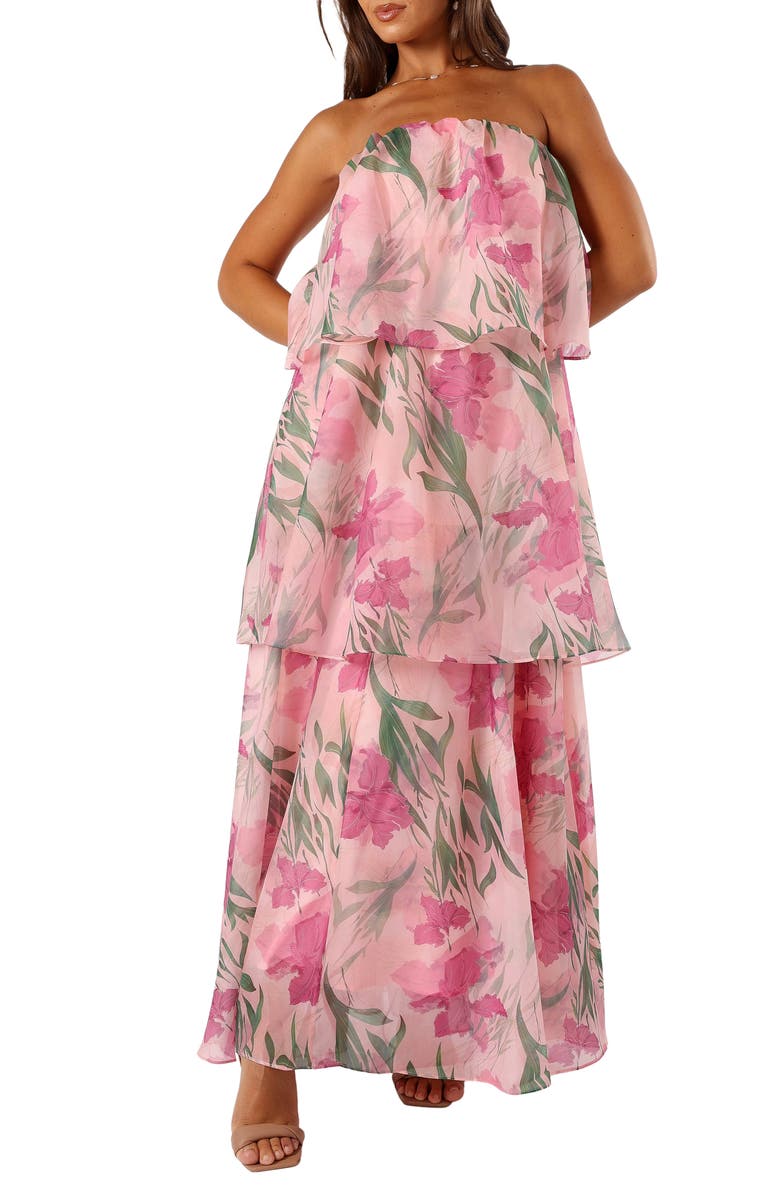 Petal & Pup Bloom Floral Strapless Maxi Dress, Alternate, color, Pink Floral