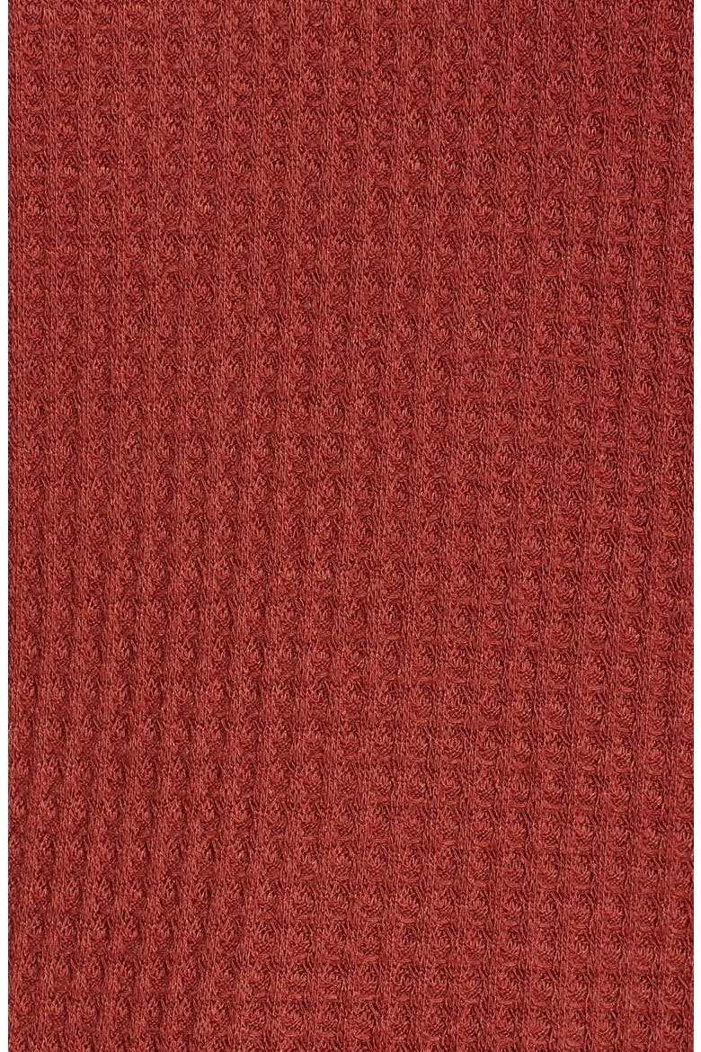 Cited Waffle Knit Pullover Top, Alternate, color, HENNA