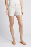 Wit & Wisdom Print Patch Pocket High Waist Twill Shorts