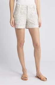 Wit & Wisdom Print Patch Pocket High Waist Twill Shorts