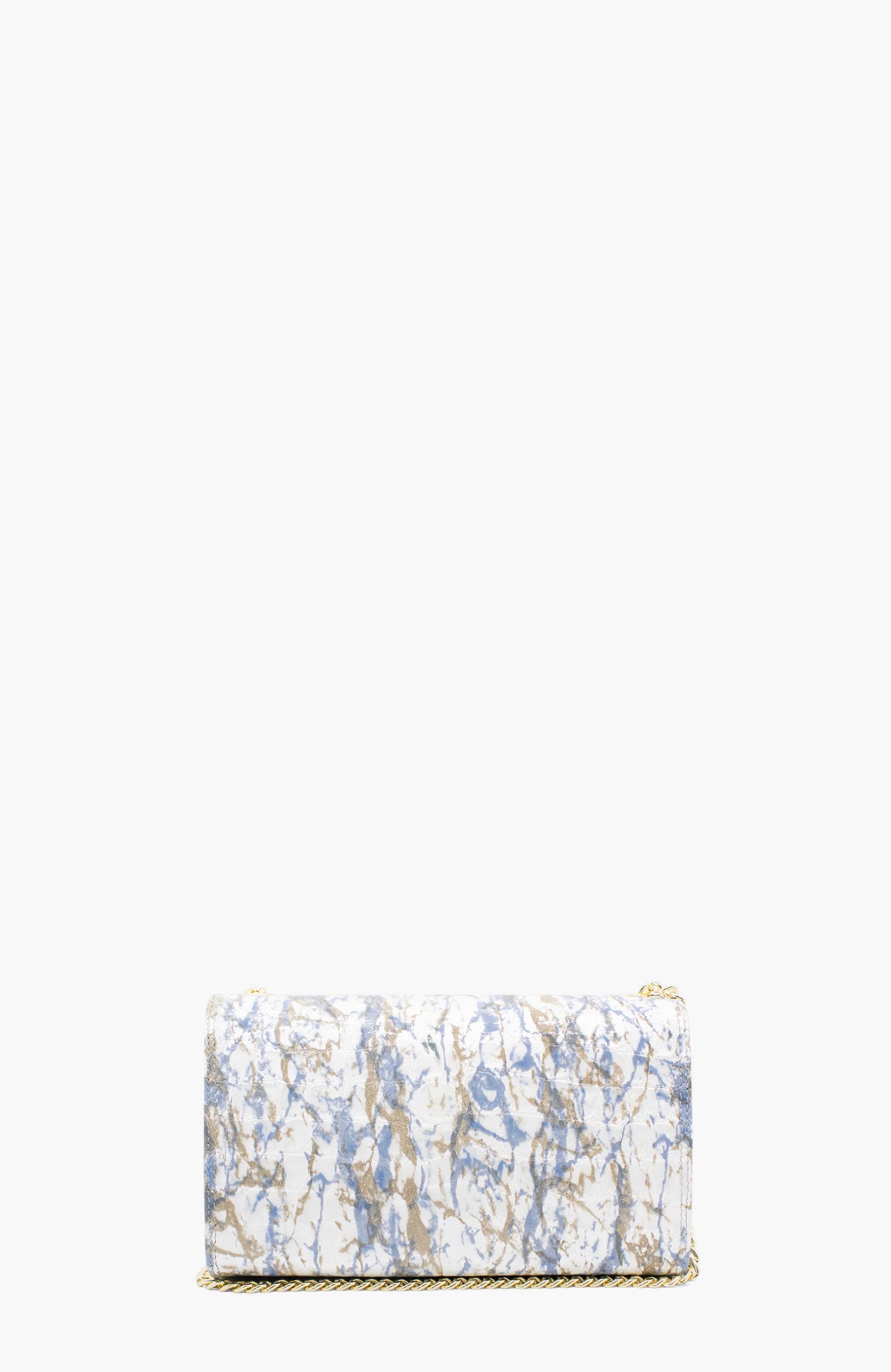 Gallop Patent Leather Clutch Shoulder Bag 535, Alternate, color, Blue / White
