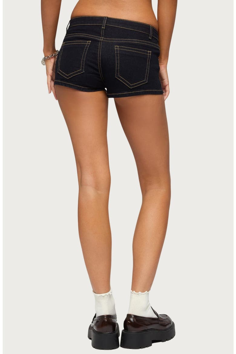 Quinne Contrast Stitch Denim Shorts, Alternate, color, BLUE