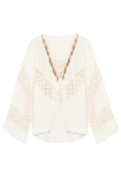 Cleide Embroidered Lace Shirt