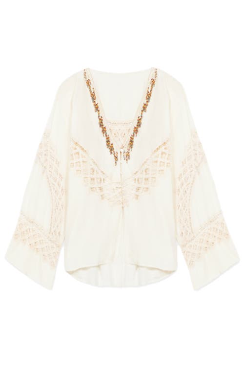 Fortela Cleide Embroidered Lace Shirt In Brown