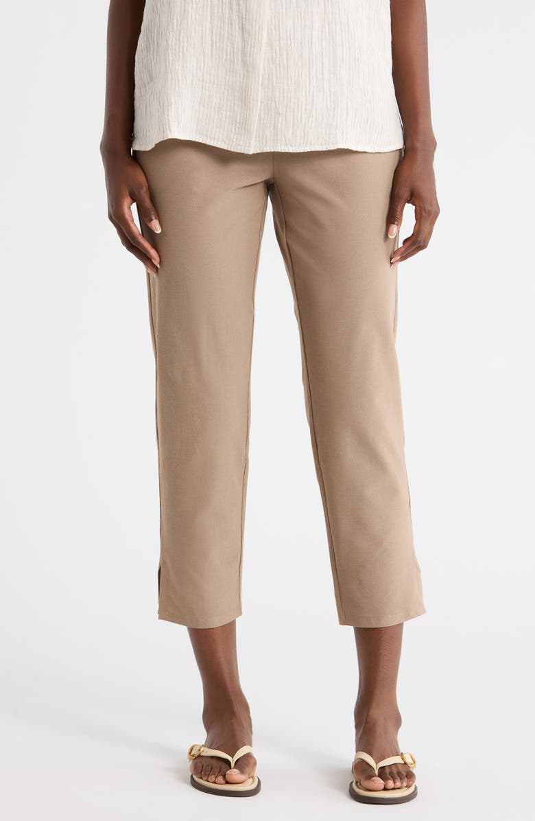Eileen Fisher High Waist Slim Crop Pants, Main, color, Cocoa