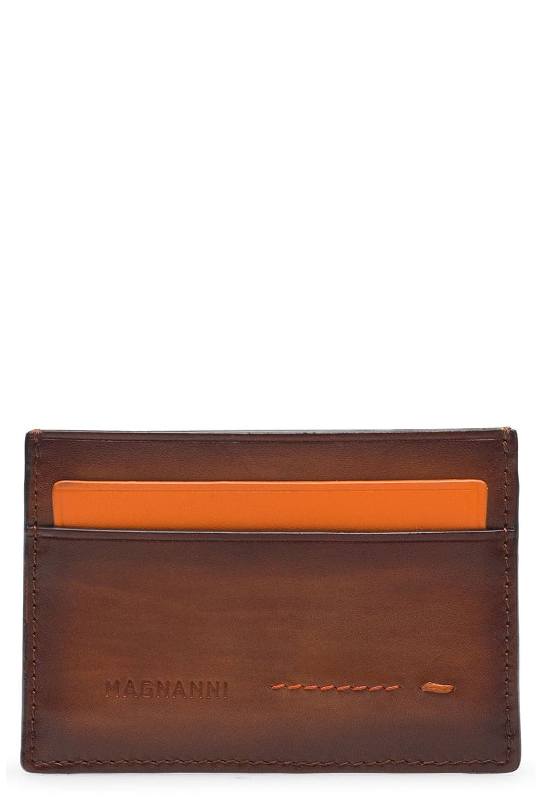 Leather Card Case, Main, color, CUERO