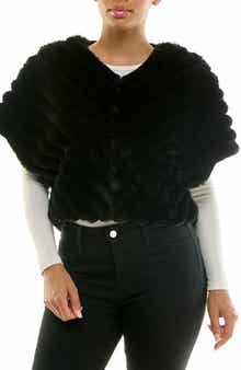 Nina Leonard Faux Fur Capelet