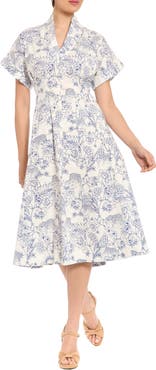 London Times Safari Drop Shoulder Midi Dress