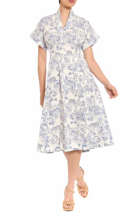 London Times Safari Drop Shoulder Midi Dress