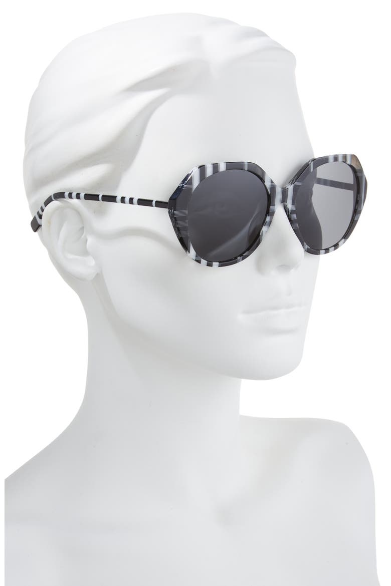 57mm Irregular Sunglasses, Alternate, color, DARK GREY