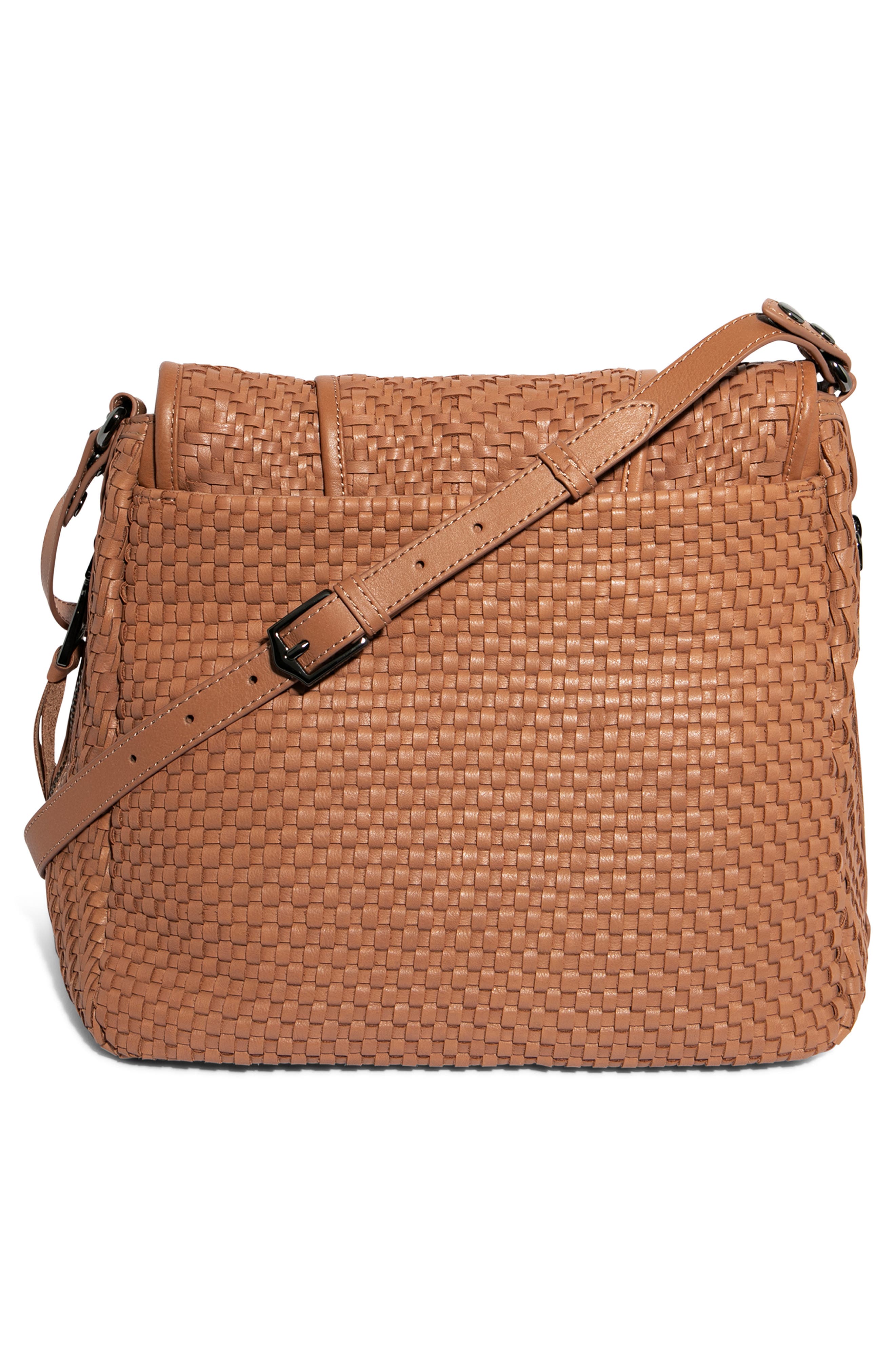 AIMEE All For Love Woven Leather Shoulder Bag, Alternate, color, Vachetta