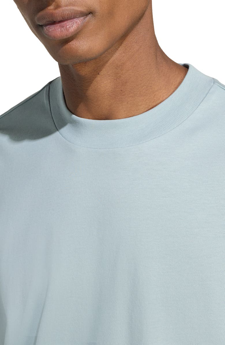 adidas Essentials Loose Fit 3-Bar Logo T-Shirt, Alternate, color, Wonder Sage/ White