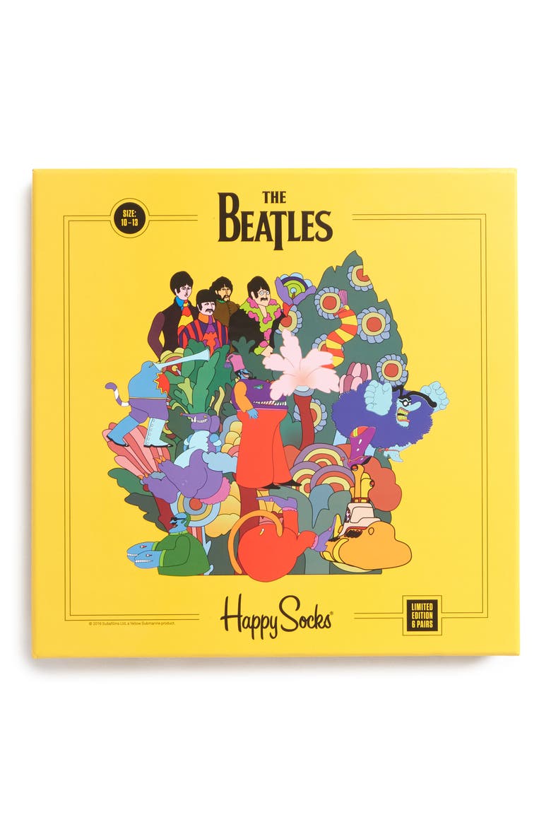 The Beatles Assorted 6-Pack Sock Gift Set, Alternate, color, BLUE MULTI