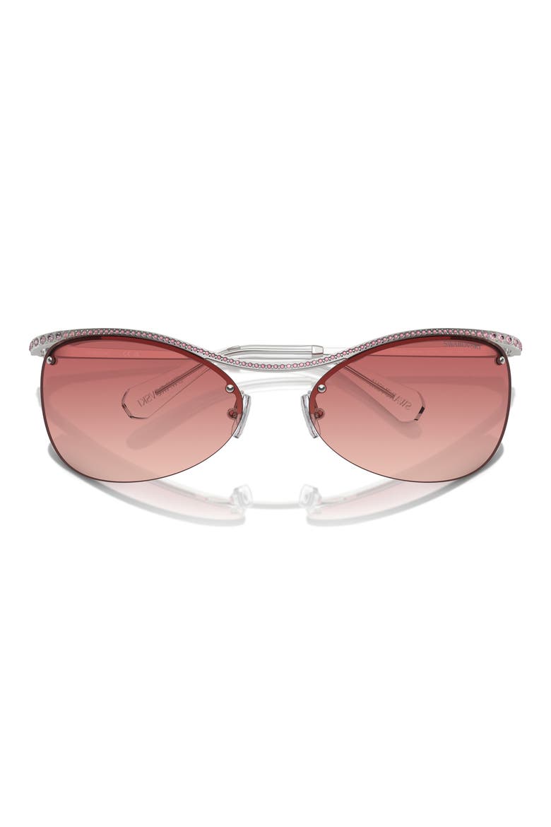 63mm Gradient Irregular Sunglasses, Alternate, color, SILVER