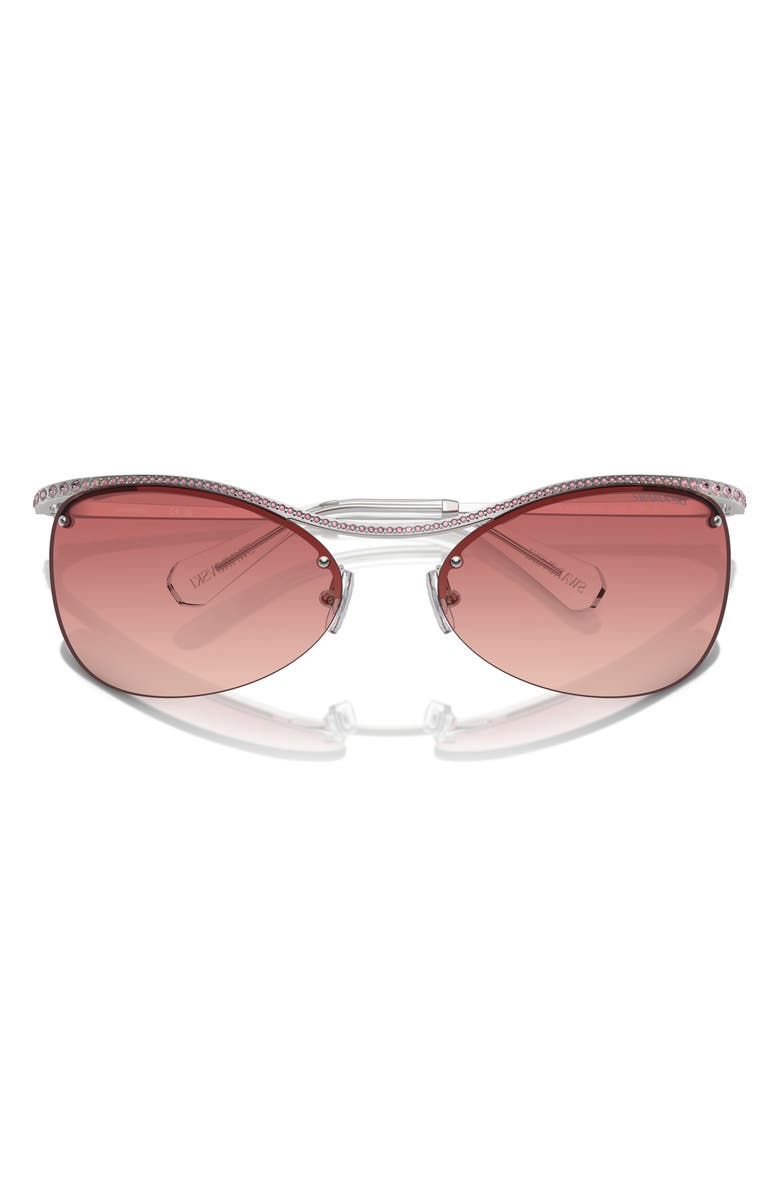 Swarovski 63mm Gradient Irregular Sunglasses, Alternate, color, Silver