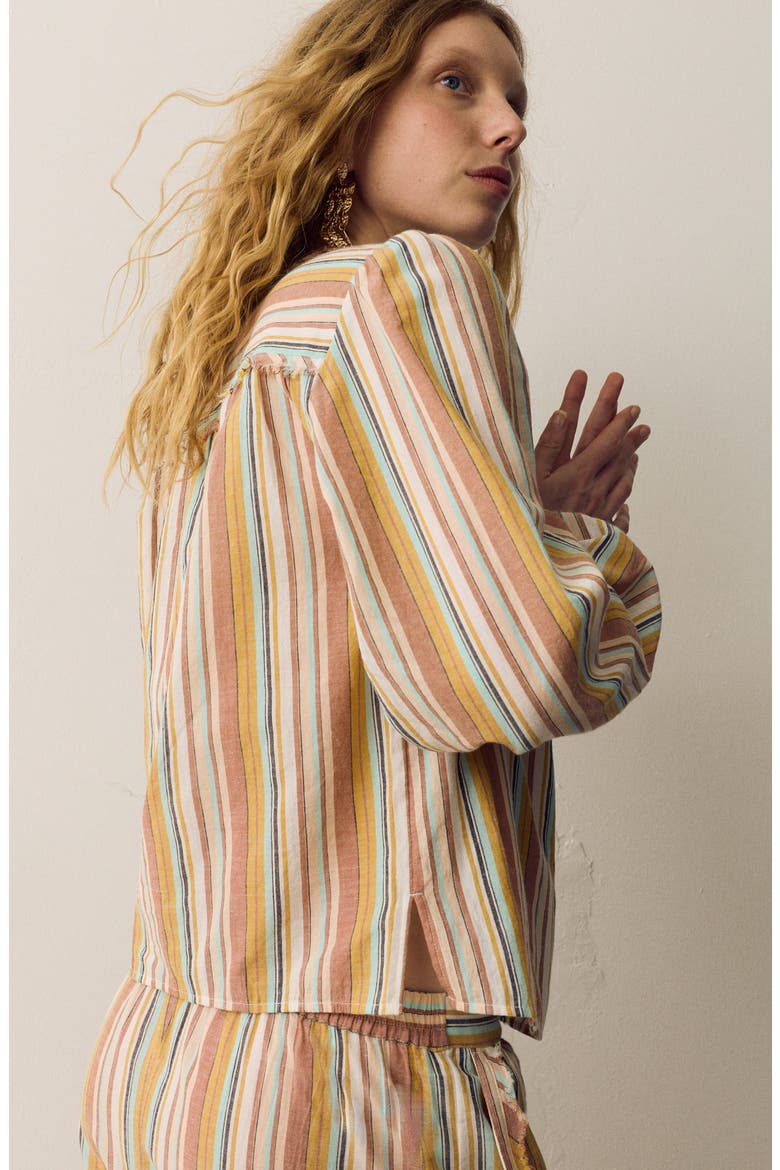 Stripe Button-Up Shirt, Alternate, color, PINK/ MULTI