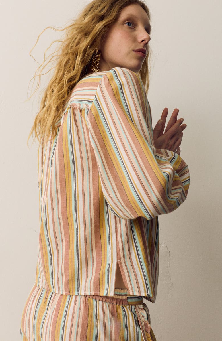 PER UNA BY M&S Stripe Button-Up Shirt, Alternate, color, Pink/ Multi