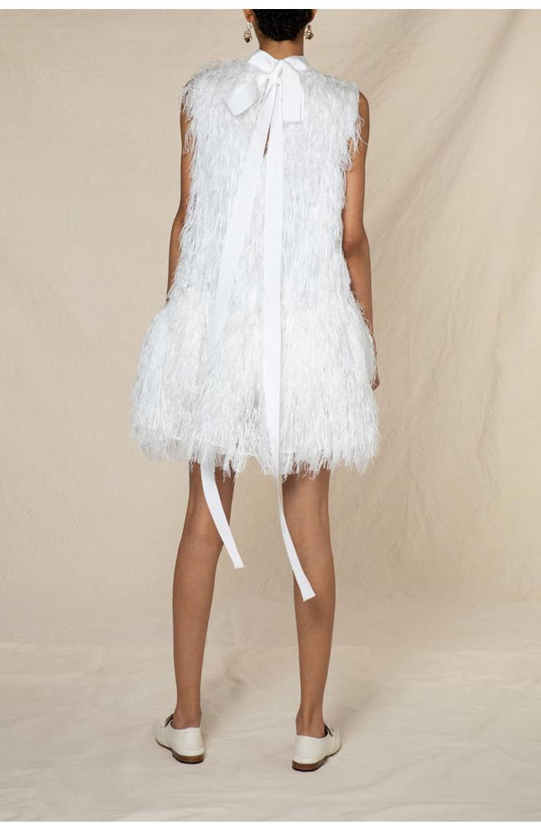 Roksanda Odette Faux Feather Bridal Dress, Alternate, color, Ivory