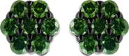 Haus of Brilliance .925 Sterling Silver 1/2 cttw Treated Green Diamond Floral Cluster Stud Earring