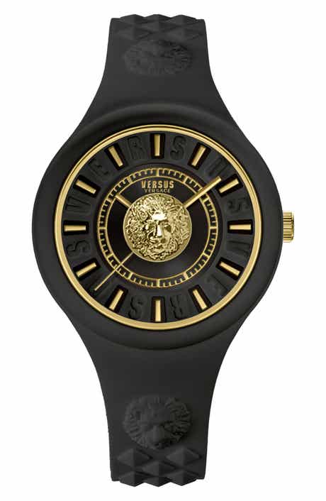 VERSUS Versace Women's Versus Fire Island Lion Silicone Strap Watch, 39mm