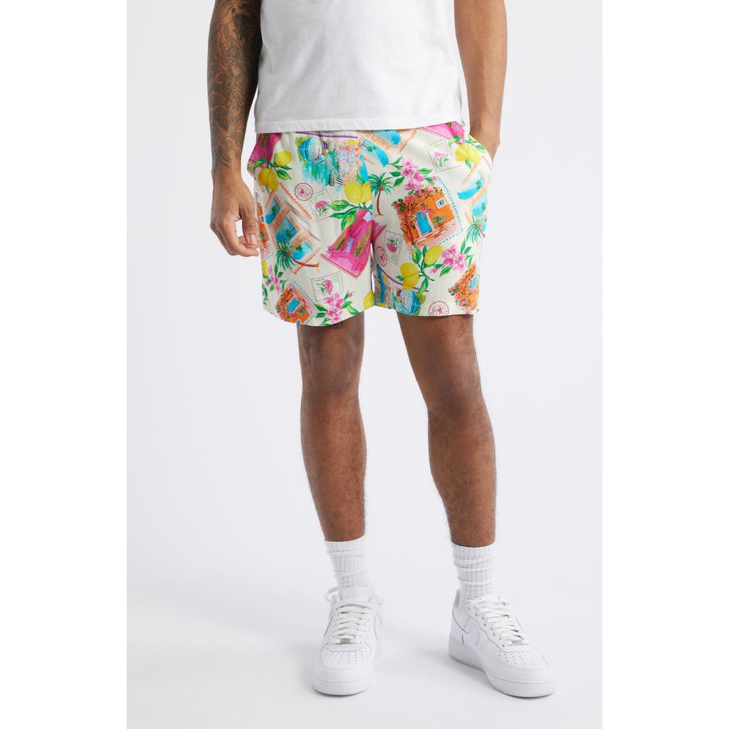 Native Youth Summerscatter Print Shorts In White