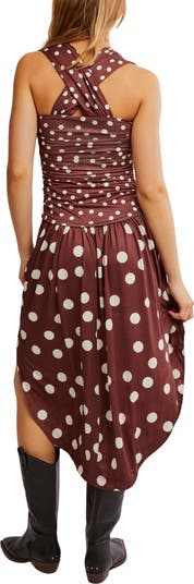 Raylon Variegated Polka Dot Midi Dress