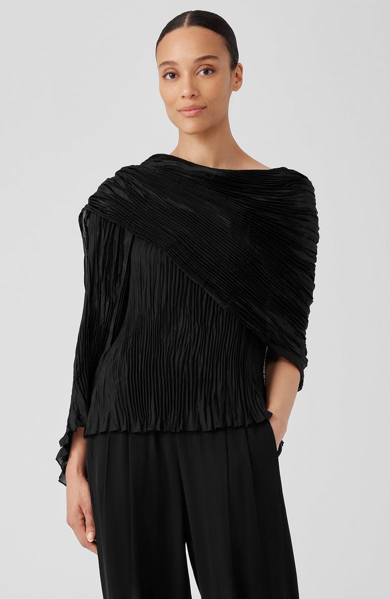 Eileen Fisher Whisper Plissé Silk Scarf, Alternate, color, 