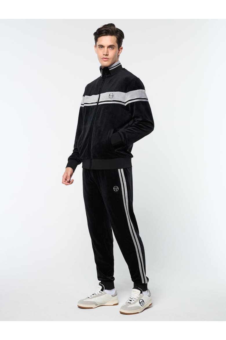 Damarindo Velour Track Jacket, Alternate, color, BLACK BEAUTY