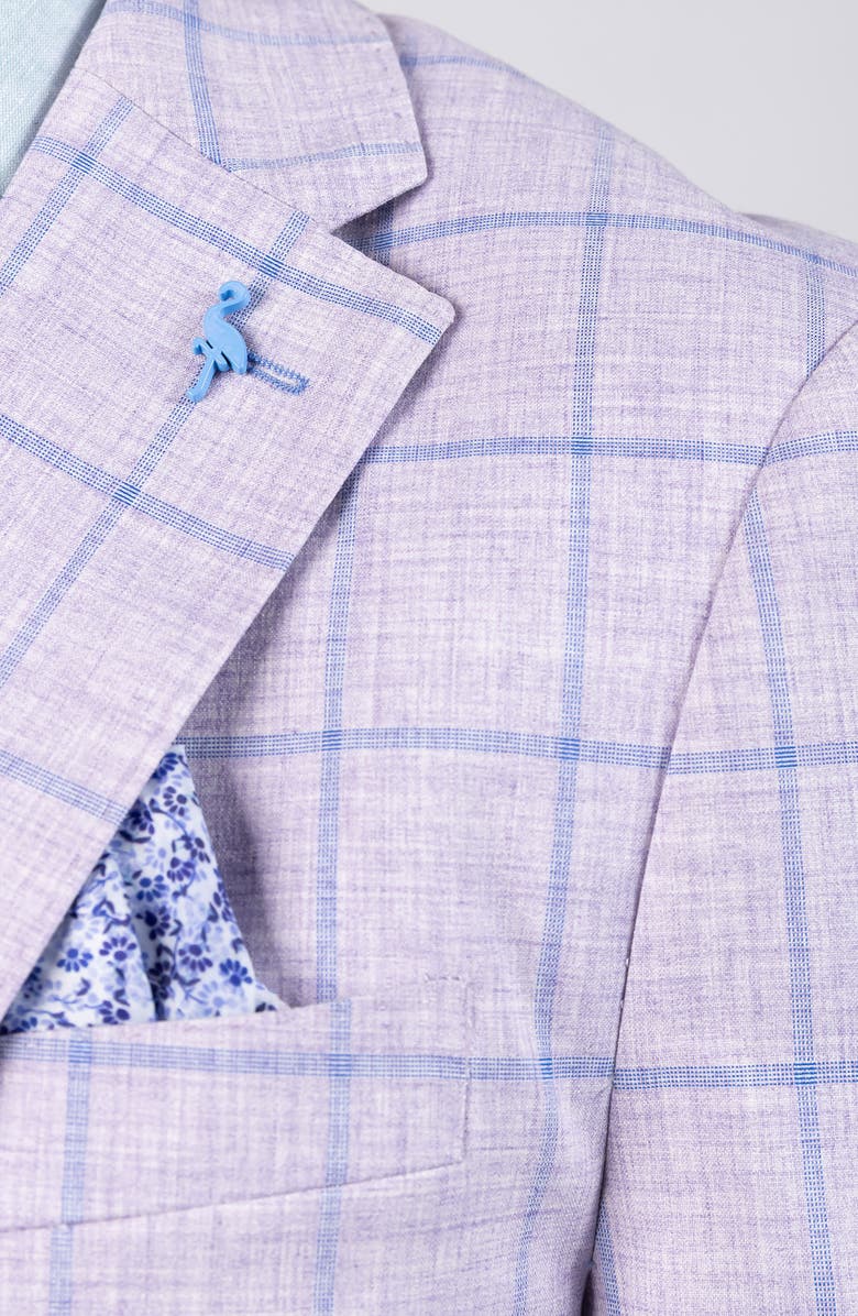 TailorByrd Mélange Yarn Dyed Windowpane Sport Coat, Alternate, color, Lilac