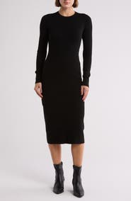 NORDSTROM RACK Long Sleeve Rib Sweater Dress