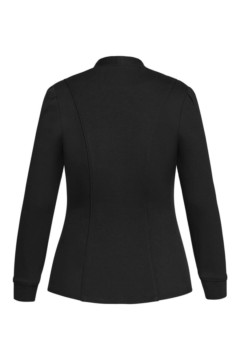 Piping Praise Ponté Knit Jacket, Alternate, color, BLACK