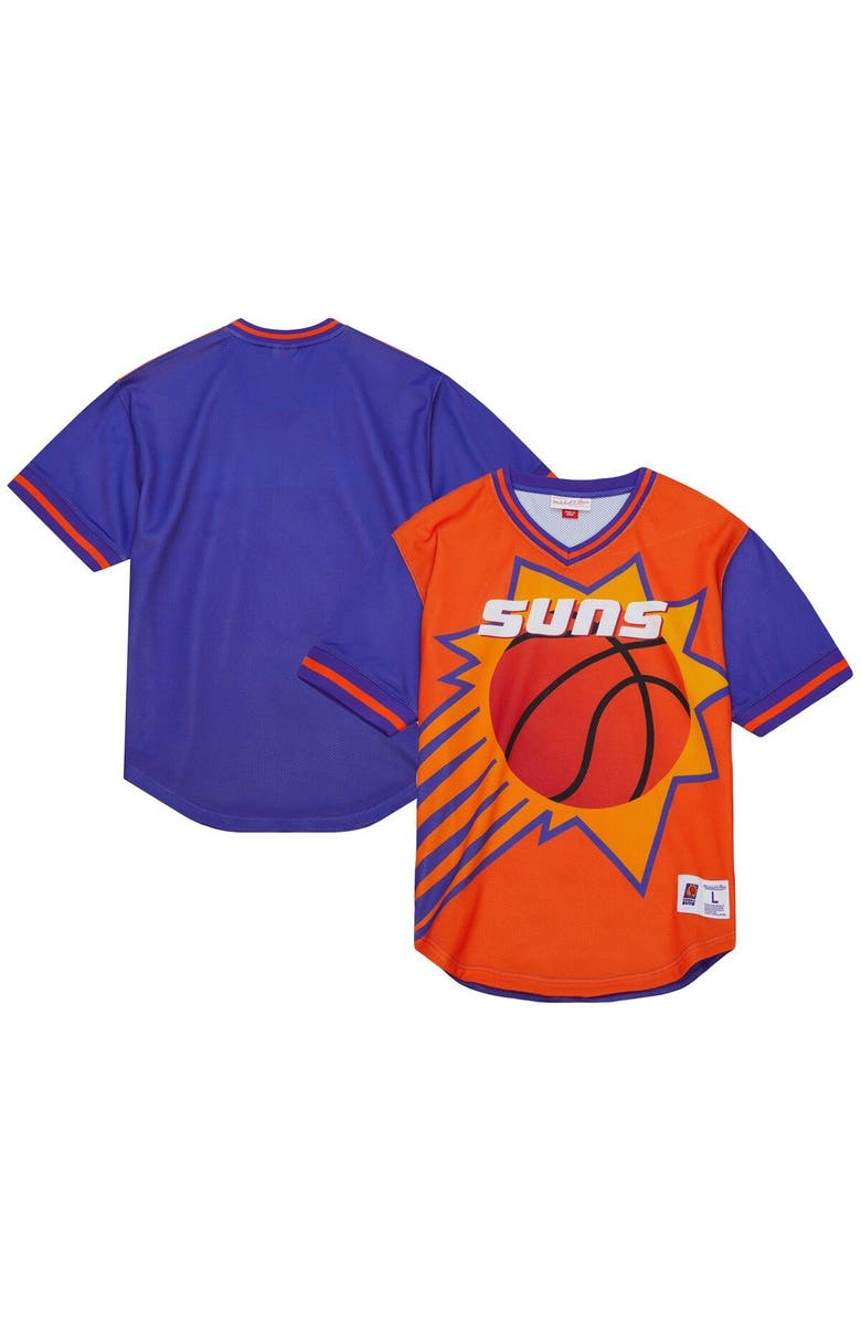Mitchell & Ness Men's Mitchell & Ness  Orange Phoenix Suns Jumbotron 3.0 Mesh V-Neck T-Shirt, Main, color, Orange