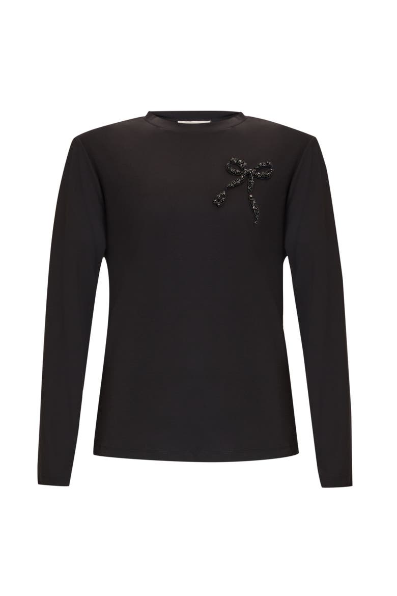 Carolyn Long Sleeve Blouse, Alternate, color, Black