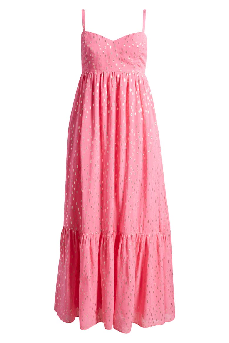 Heidi Metallic Print Maxi Sundress, Alternate, color, AURA PINK