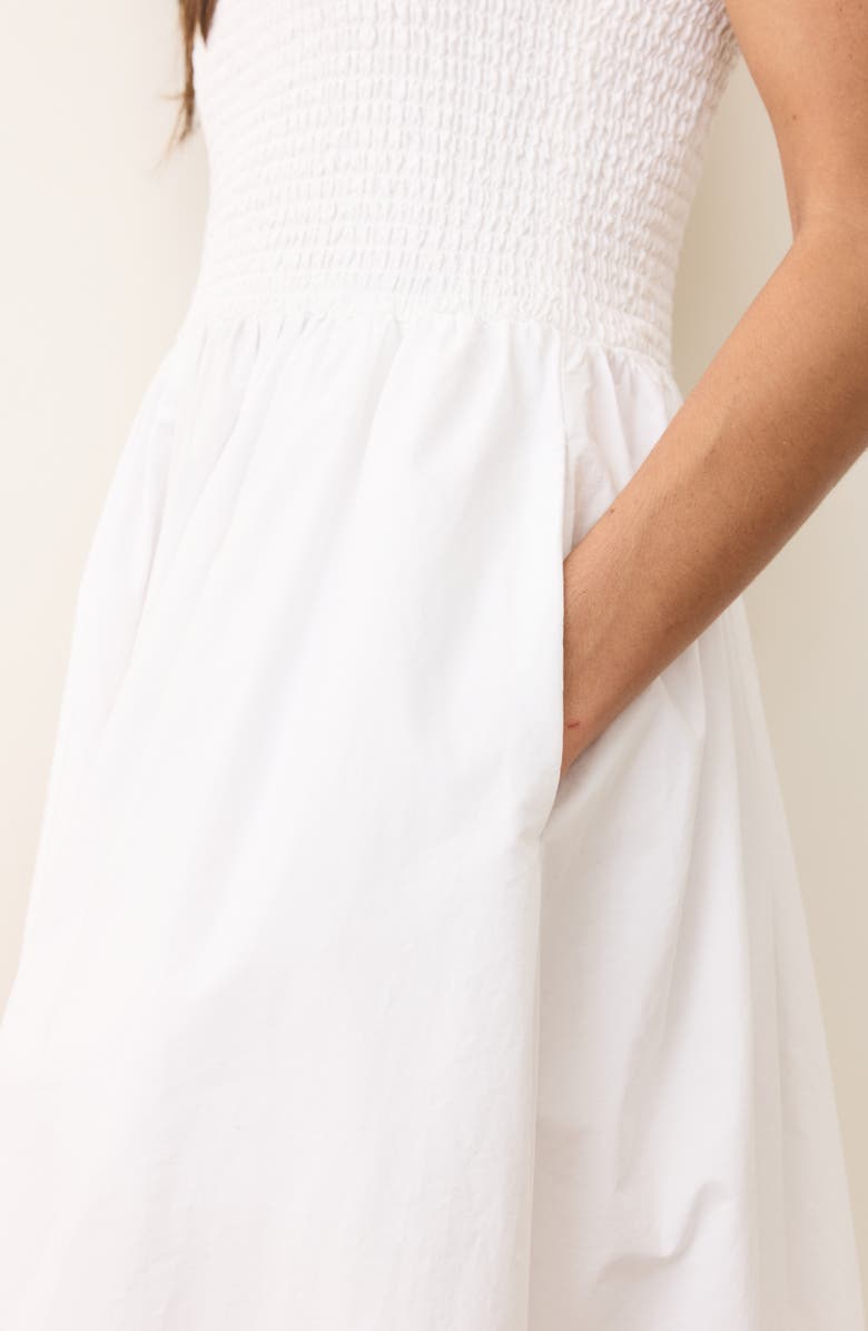 Marine Layer Selene Fit & Flare Eyelet Embroidered Sundress, Alternate, color, Bright White