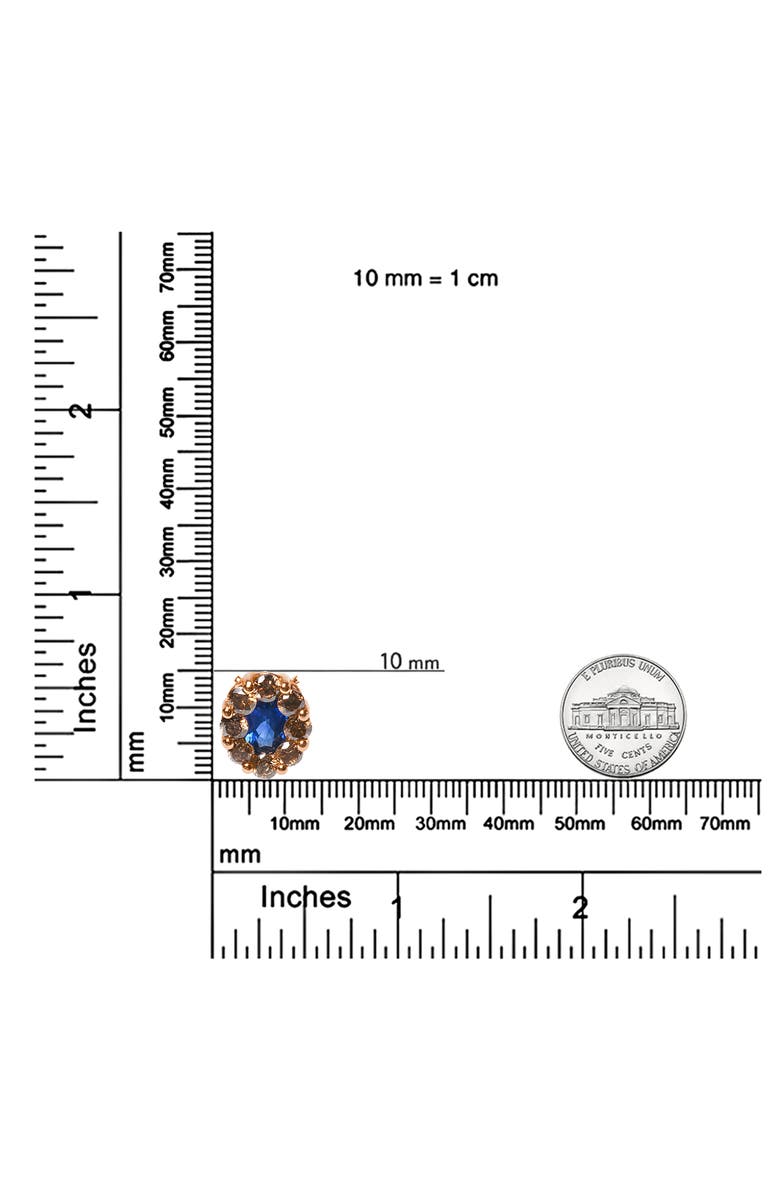 Haus of Brilliance 18K Rose Gold 5/8 Cttw Diamond and 7 x 4mm Oval Blue Sapphire Pendant Necklace, Alternate, color, Pink