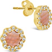Sterling Forever Cubic Zirconia Rose Petal Stud Earrings