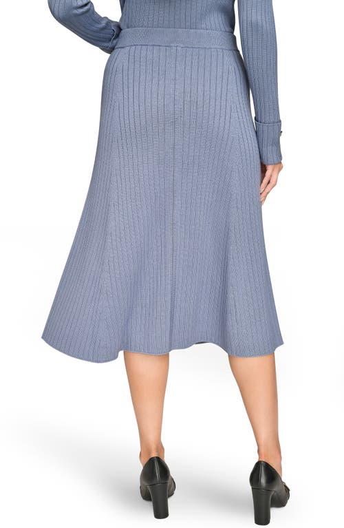 Donna Karan New York Rib Midi Sweater Skirt In Gray