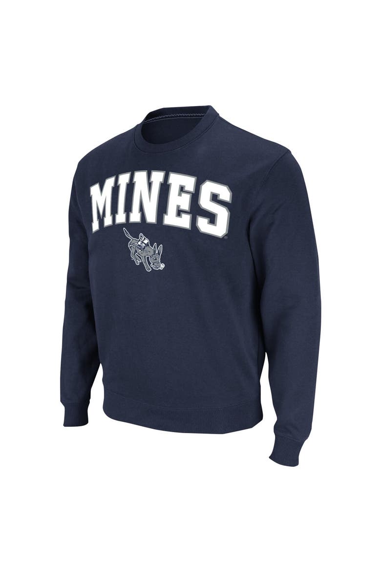 Men's Colosseum Navy Colorado School of Mines Orediggers Arch & Logo Pullover Sweatshirt, Alternate, color, Navy