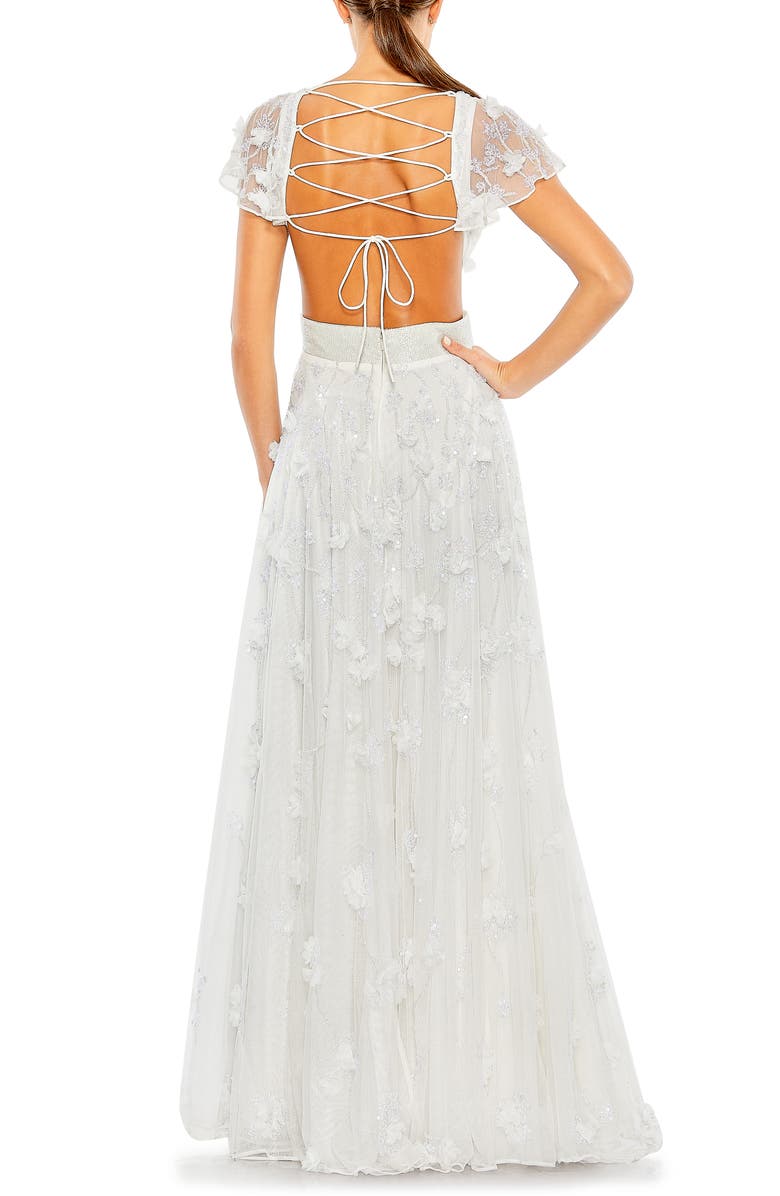 Mac Duggal 3D Floral Sequin A-Line Gown, Alternate, color, 