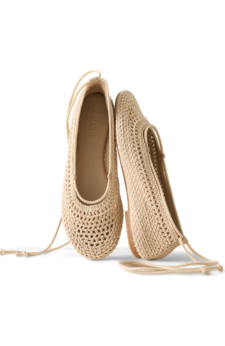 Haven Well Within Crochet Ballet Flats, Main, color, Willow Bark