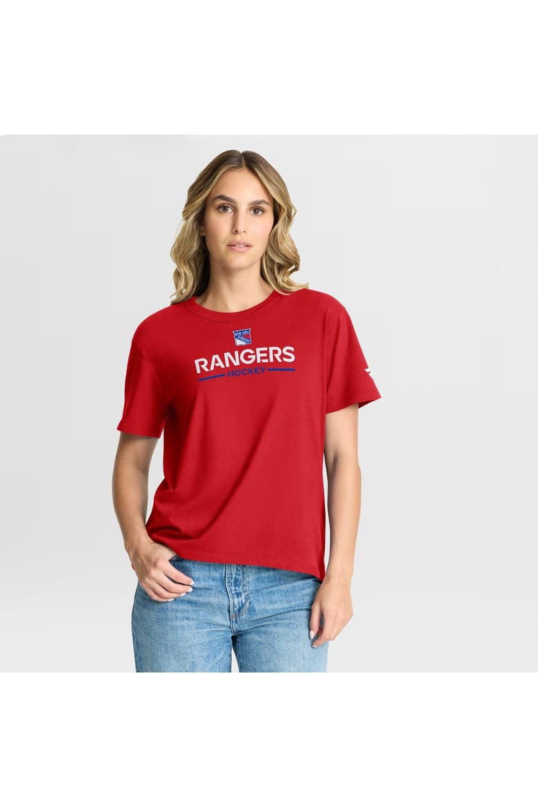 Women's Fanatics Red New York Rangers Authentic Pro Primary T-Shirt, Main, color, Red